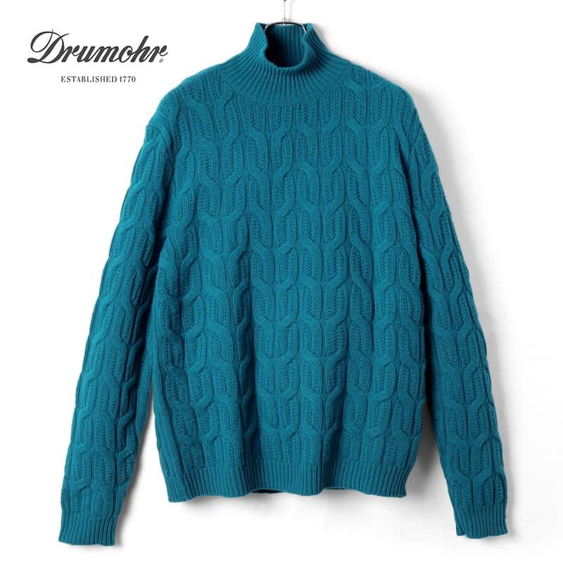 DRUMOHR（ドルモア） ケーブル編みカシミヤミドルゲージタートルネック