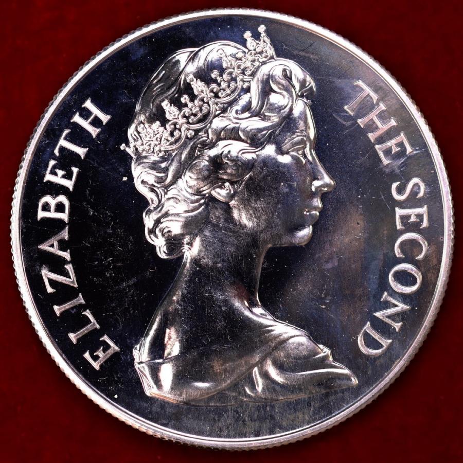 イギリス領セントヘレナ島 エリザベス二世 1973年 プルーフ25ペンス