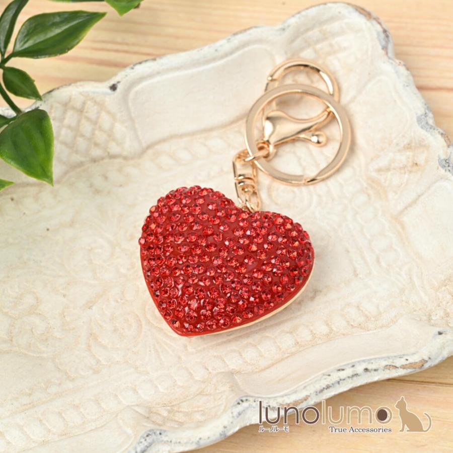 メール便送料無料 キーホルダー バッグチャーム レディース ハート 赤