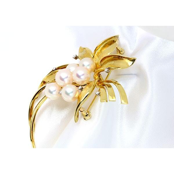 MIKIMOTOミキモト 花珠の美しさ あこや真珠（和珠） K18 ブローチ等