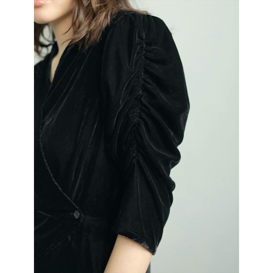 anuke（アンヌーク） 即日発送 Velour Gather Blouse 62520421 ベロア