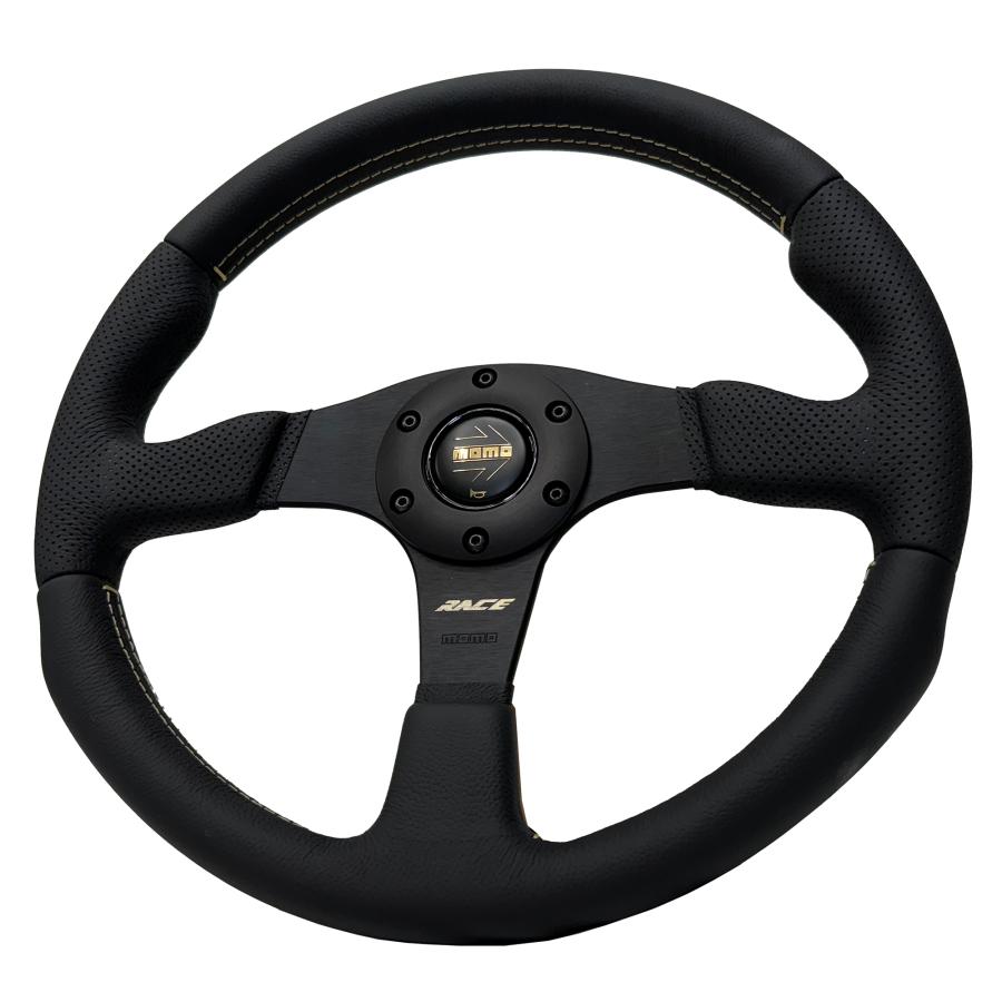 MOMO（モモ） ステアリング レース ノト ブラック/ゴールド 350mm〔AL
