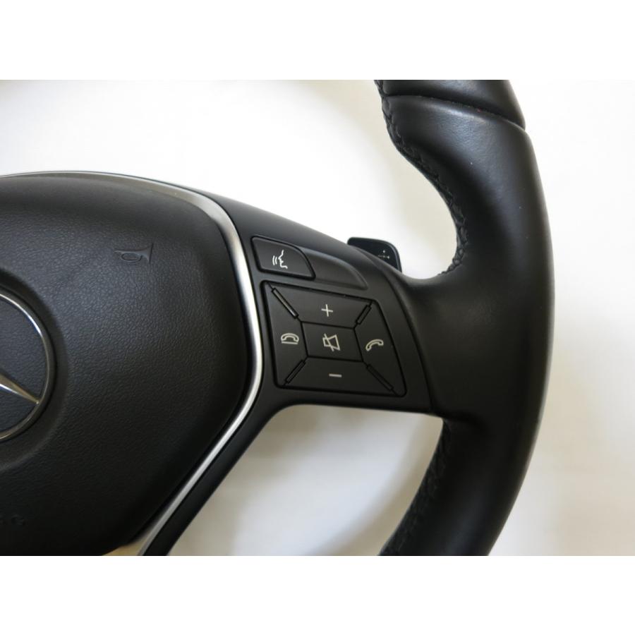 W246 ベンツ W176 W218 W212 W207 パドル付! 純正 革 ステアリング