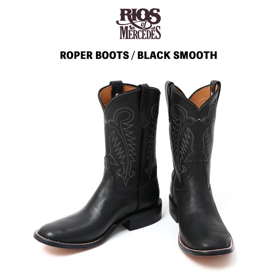 RIOS OF MERCEDES リオスオブメルセデス ROPER BOOTS BLACK SMOOTH
