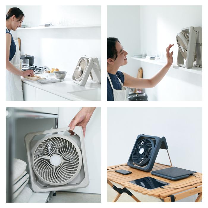 AiMY（エイミー） 扇風機 ソーラー ファン コードレス 充電式 LED