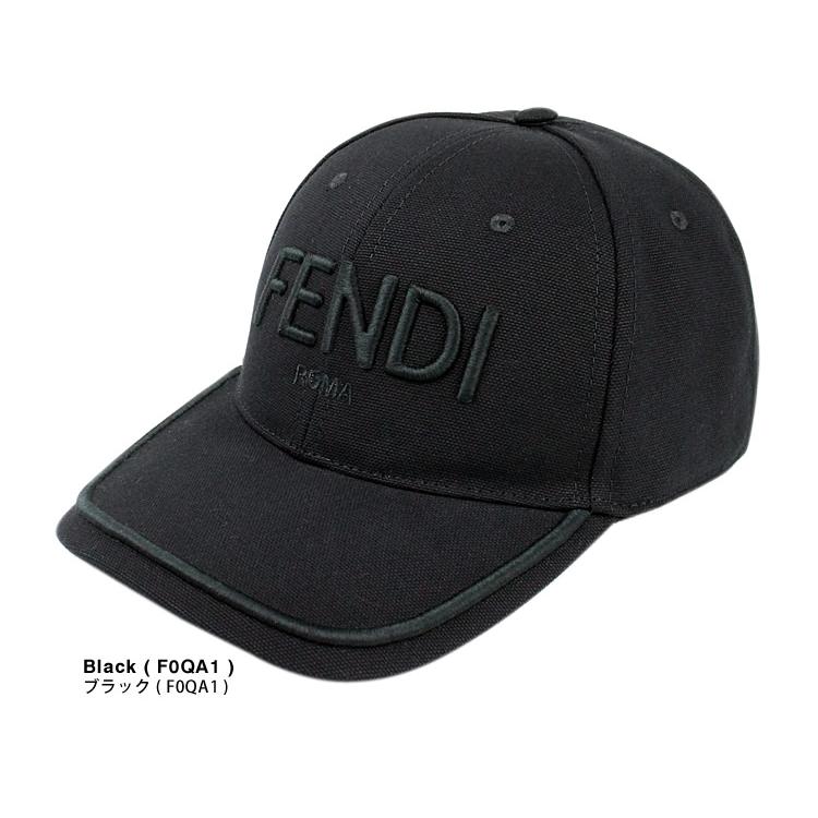FENDI（フェンディ） キャップ 帽子 ブラックキャンバス ベースボール