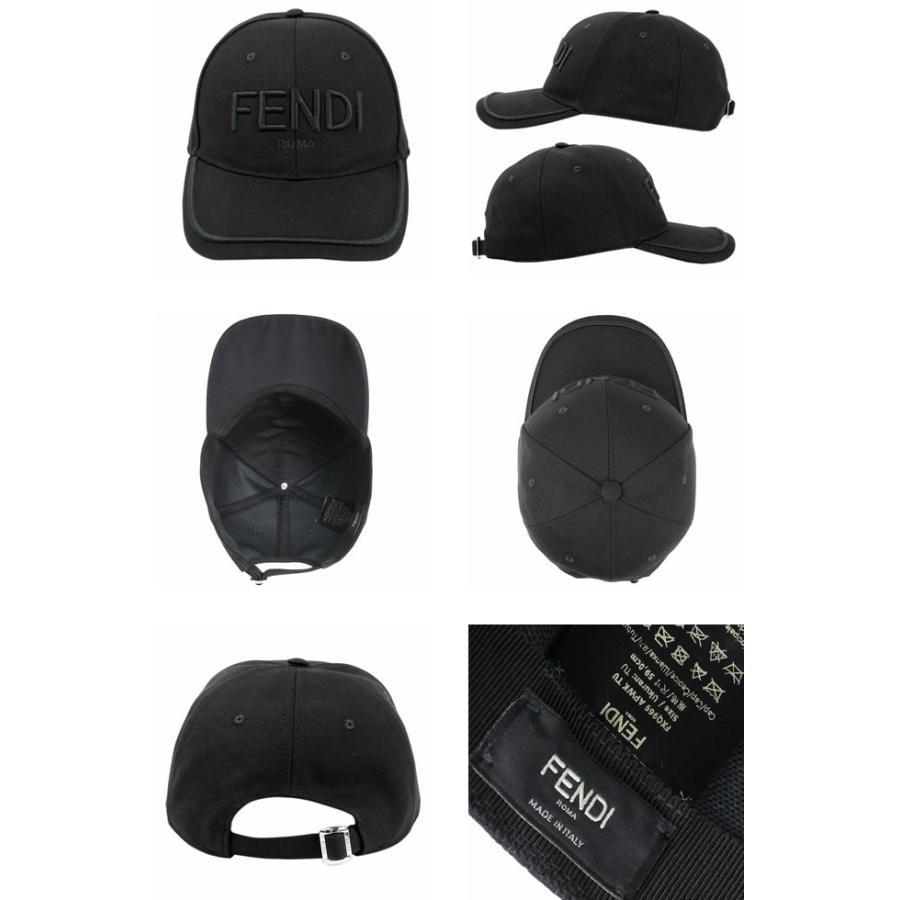FENDI（フェンディ） キャップ 帽子 ブラックキャンバス ベースボール