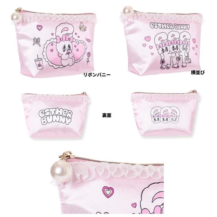 エスターバニーサテンフリル付三角マチポーチ エスターバニー ポーチ