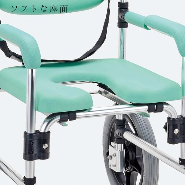 マキテック 浴用キャリー 入浴用車椅子 シャワーチェア 肘掛け固定