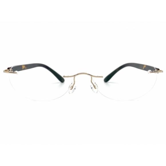 本鼈甲 べっ甲 ツーポイント リムレス 縁なし オーバル型 高級フレーム