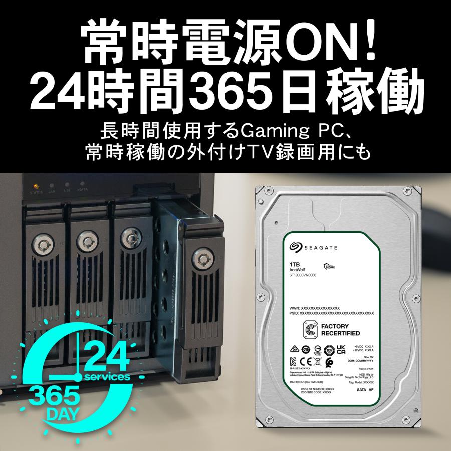 Seagate（シーゲイト） Seagate IronWolf 4TB 3.5インチ NAS用HDD