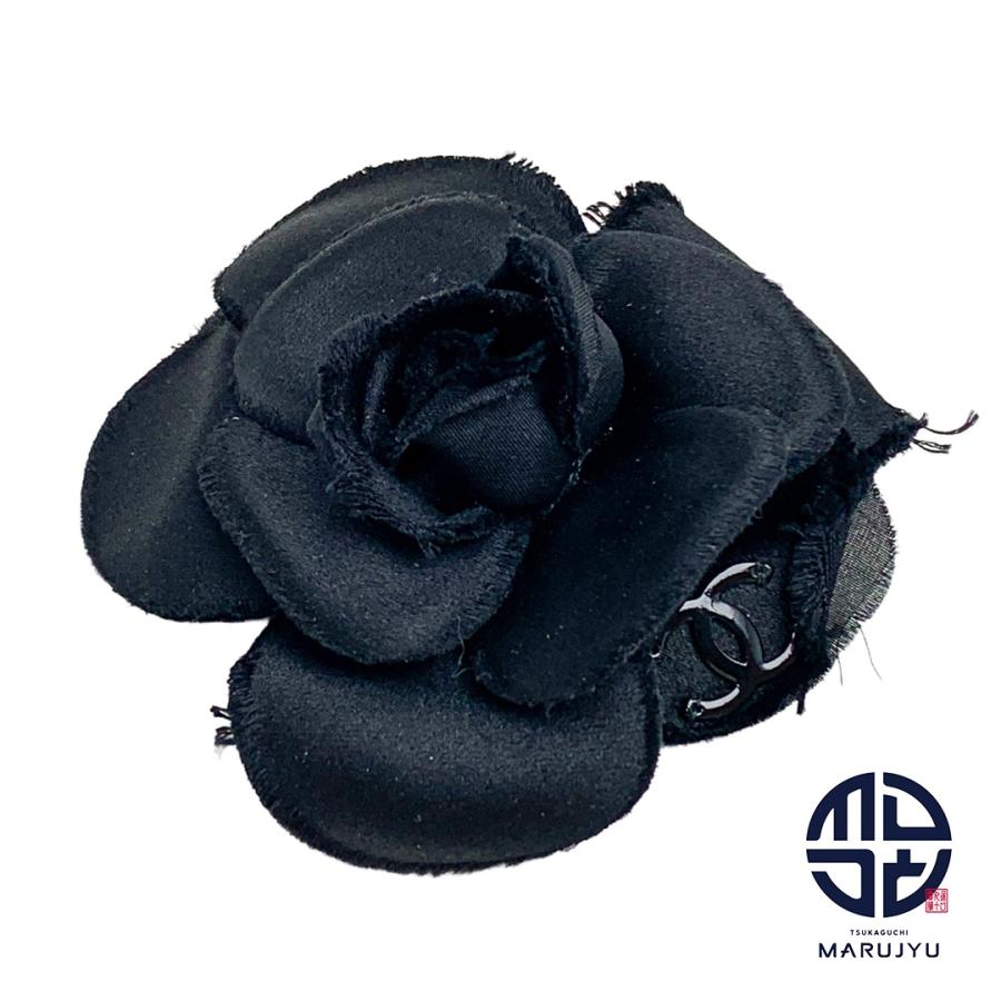 CHANEL シャネル 黒 ブラック ココマーク付き カメリア コサージュ 花