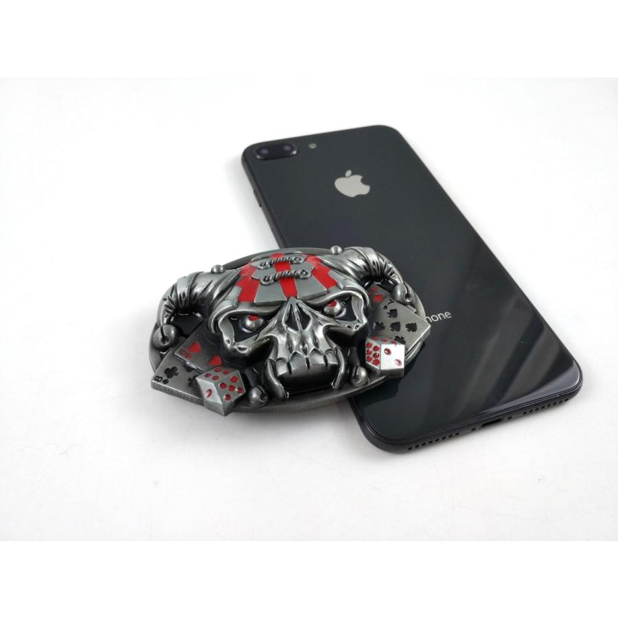 スカル バックル ドクロ 骸骨 悪魔 オーバル のみ ベルト無し メタル