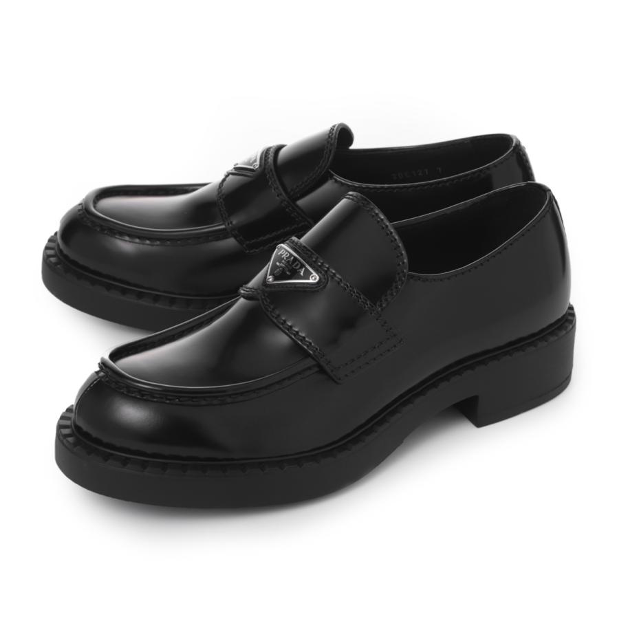 PRADA（プラダ） ローファー CHOCOLATE BRUSHED LEATHER LOAFERS