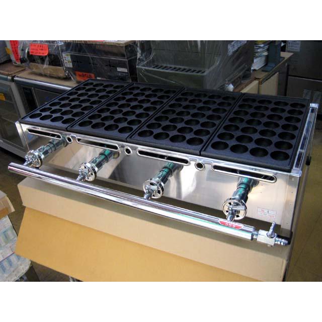 業務用 たこ焼き器 4丁掛 [28穴x4連] (プロパンガス用) : MDS01