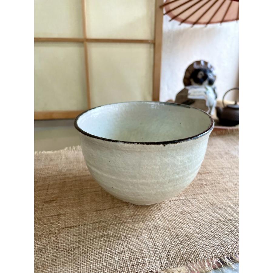 抹茶茶碗 京焼 平安 浅見与し三造 金彩 色絵 菖蒲文様 吉峯窯 日本茶