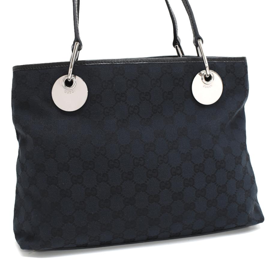 GGキャンバス グッチ エクリプス トートバッグ 120837 レザー ブラック