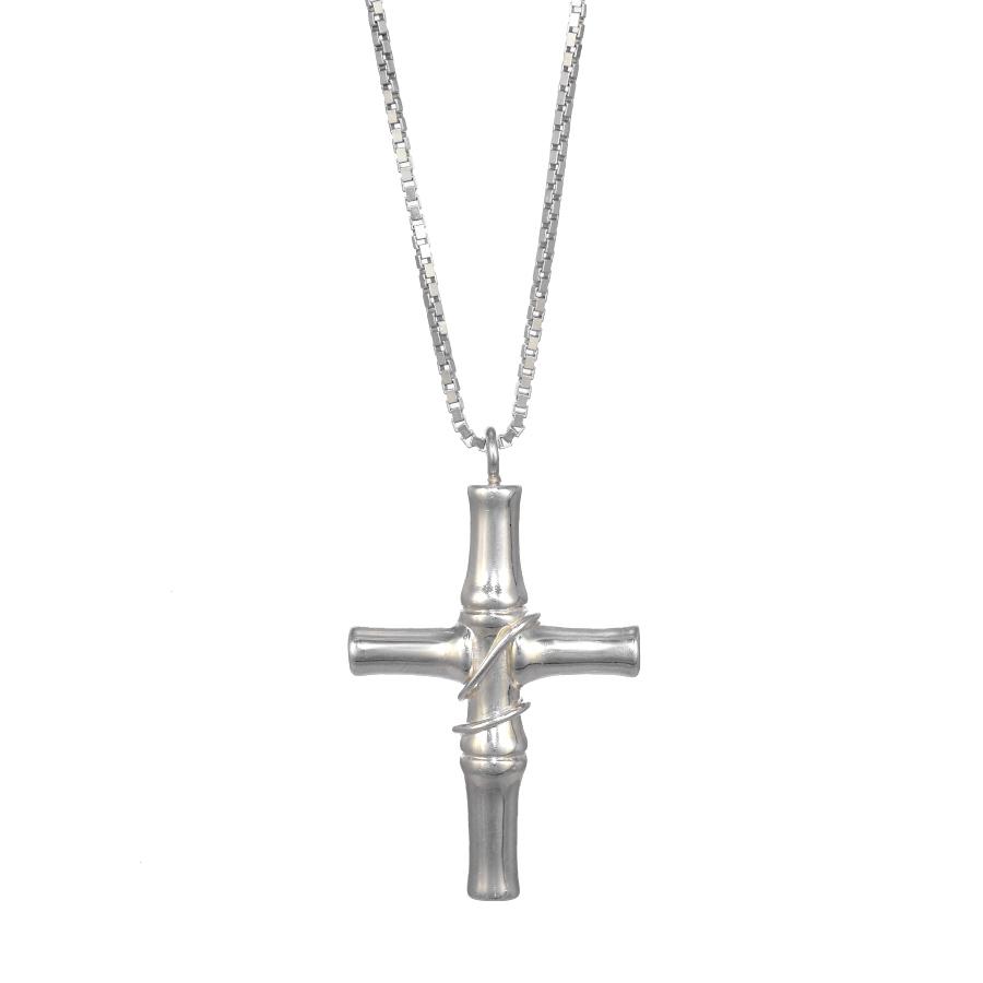 バンブー グッチ クロス ペンダント ネックレス シルバー925