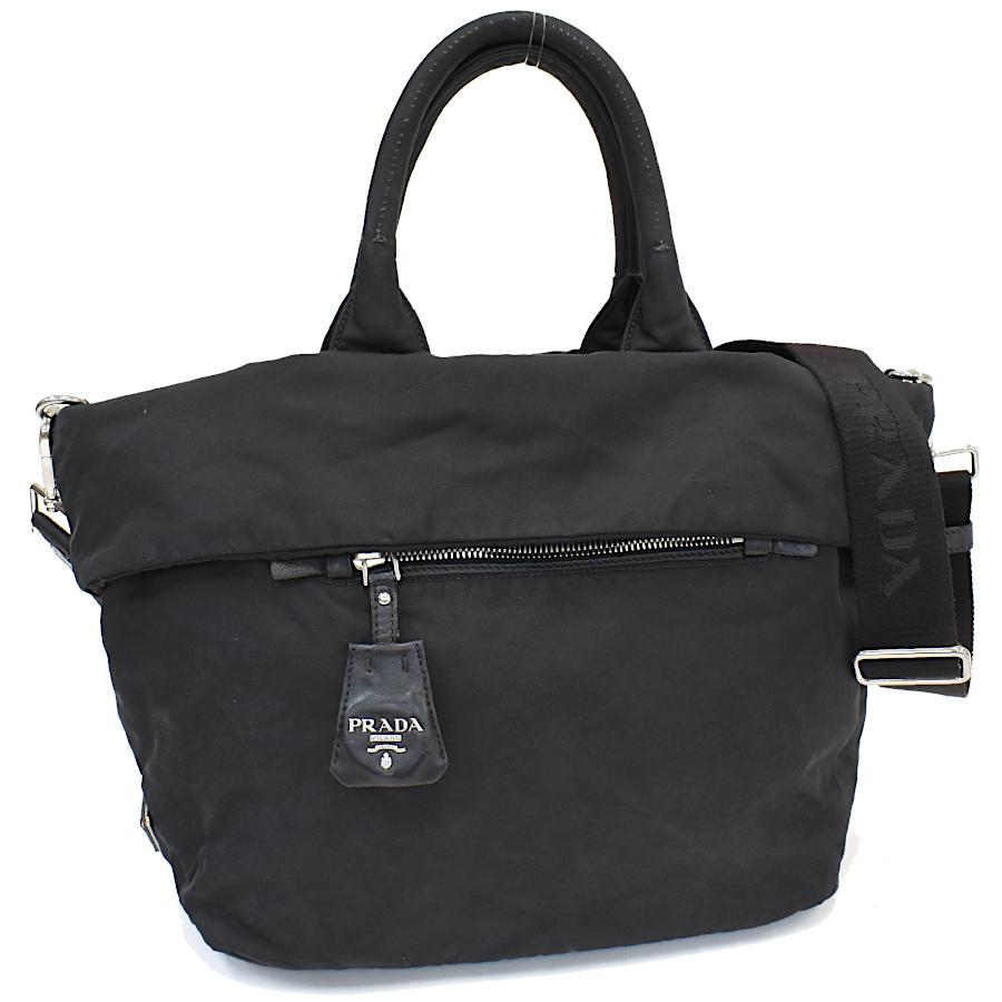 PRADA（プラダ） リバーシブル 2way トートバッグ ナイロン ブラック
