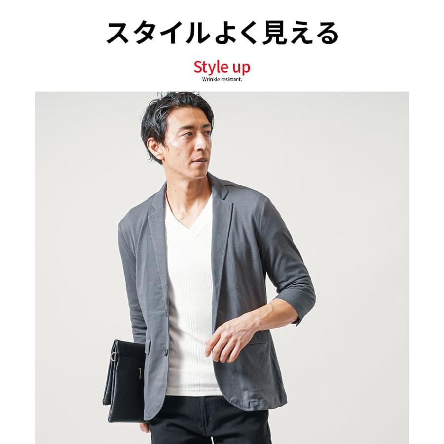 サマージャケット メンズ 夏 50代 七分袖 テーラードジャケット 7分袖