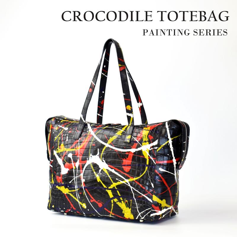 クロコダイル トートバッグ メンズ レディーズ 本革 2way 斜めがけ