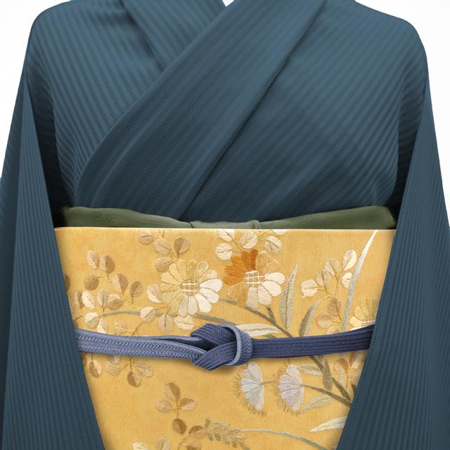 袋帯 未使用 フォーマル 正絹 手刺繍 蘇州刺繍 引箔地 金色地 菊 草花