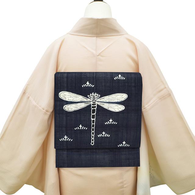 2/20まで＼半額／で￥65780→32890 夏物 袋帯 紗紬 藍染め 手染め 正絹