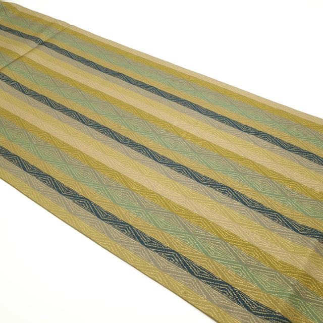 袋帯 龍村晋 傳匠名錦 全通 名物金剛金襴錦 工芸帯 多色 縞 金糸