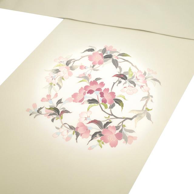 名古屋帯 未使用 正絹 九寸 塩瀬 作家物 才勝精秀 落款有り 京友禅 手