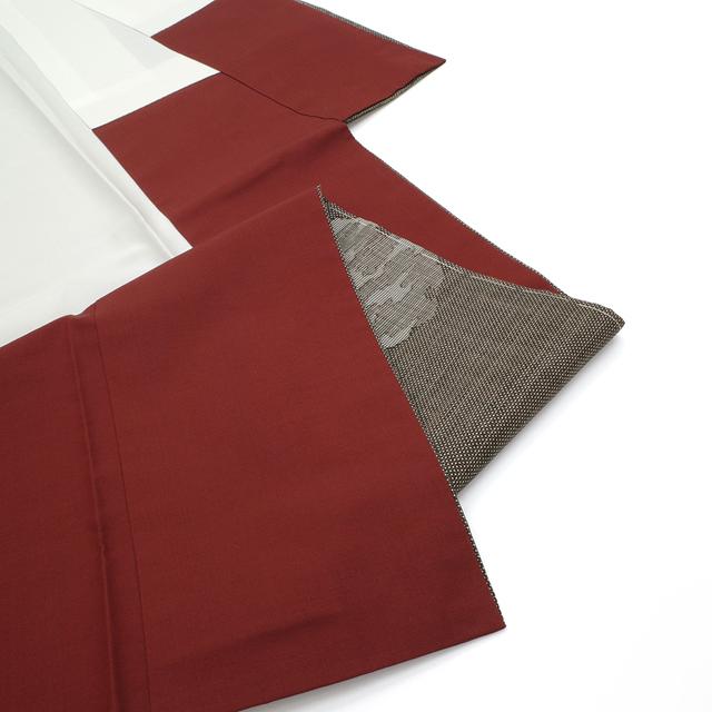 本場大島紬 袷 着物 正絹 7マルキ 一元式 黒こげ茶 雪輪 花