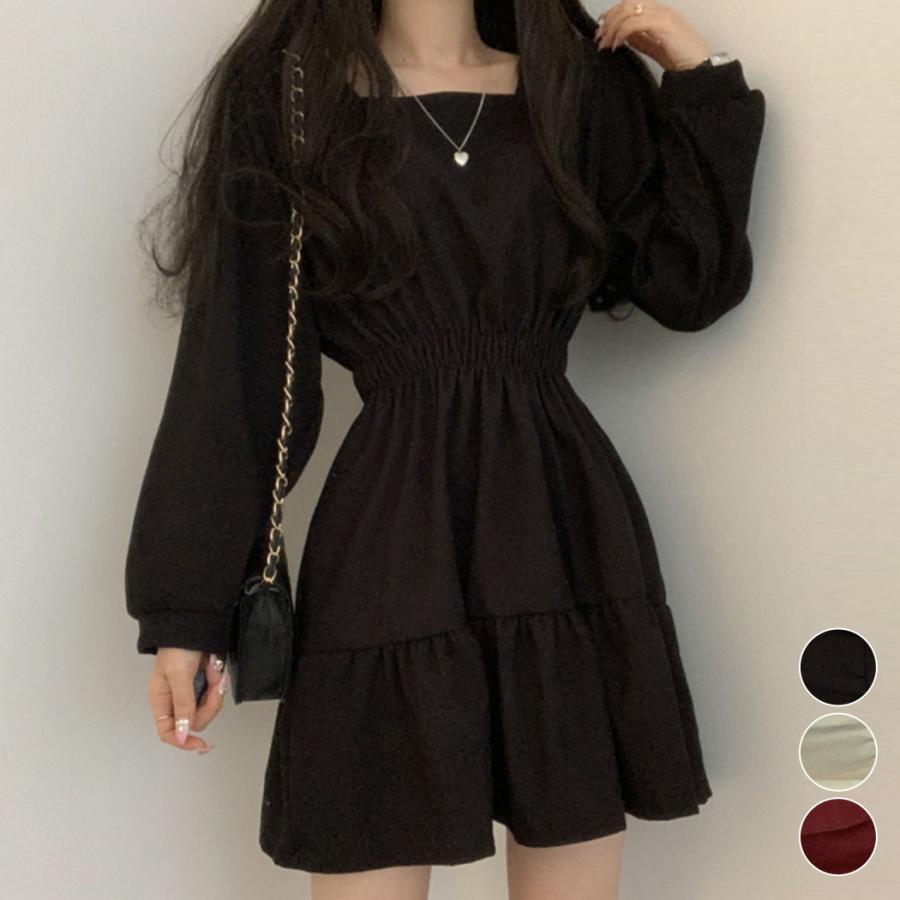 ワンピース 春 秋 きれいめ レディース おしゃれ かわいい 長袖 ミニ
