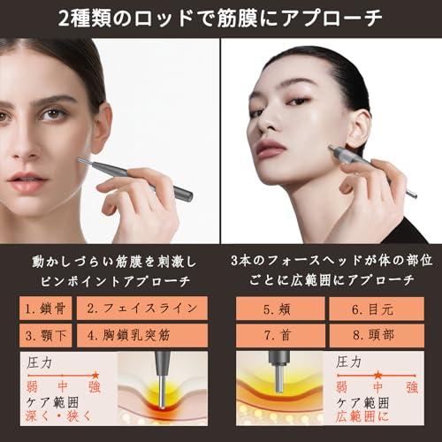 ZIREE フェイス ツボ押し棒 ポインター バネ式 美顔器 コリほぐし 筋膜