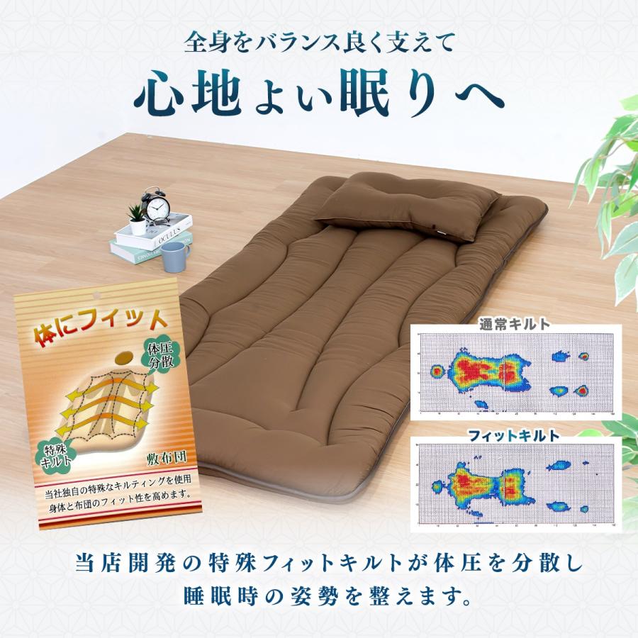 煌 kirameki】日本製 体圧分散 敷き布団 シングル ロング 敷布団 防