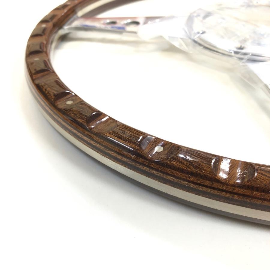 モトリタMK3ウッドステアリング・14インチ フラット : ミニマルヤマ