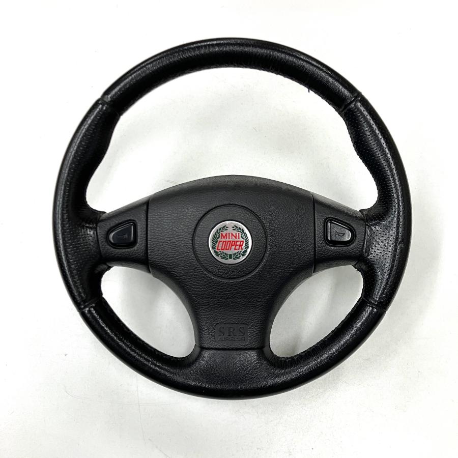 中古 クラシックミニ純正 エアバックボス付き レザーステアリング