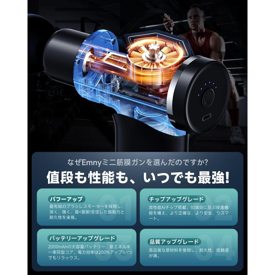 革新&筋膜リリースガン】筋膜ガン ミニ 軽量ガン MINI 6段階振動強力