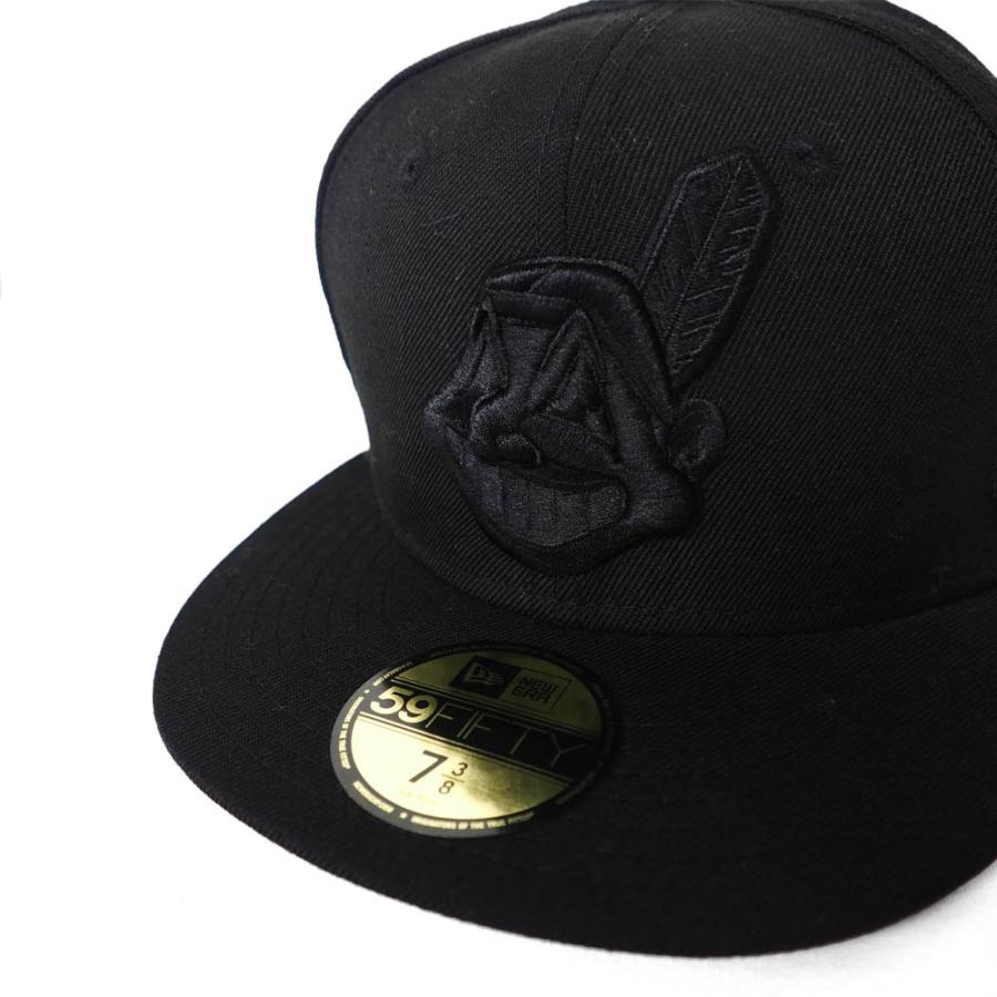 NEW ERA（ニューエラ） インディアンス キャップ MLB オールブラック