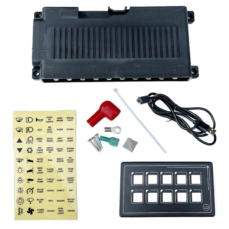 10ギャングスイッチ コントロールパネル 回路制御 ボックス Bluetooth