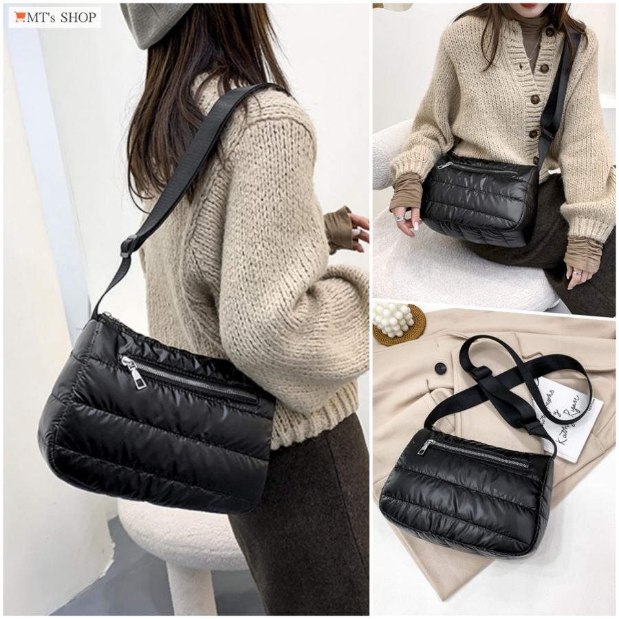 ショルダーバッグ ポシェット コンパクト 軽量 ナイロン 光沢