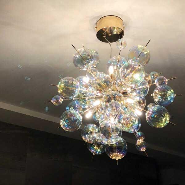 バブルシャンデリア ガラス別注 LED しゃぼん バブルランプ シャボン玉