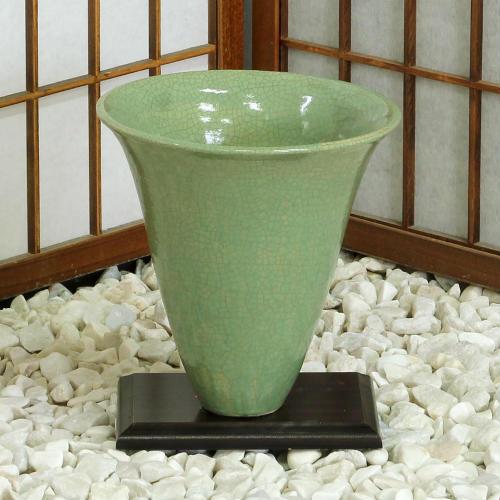 信楽焼 花器 青磁 貫入 立花 陶器 花瓶 生け花 和風 華道 池坊 生花用