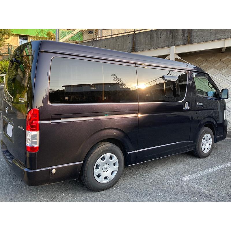 ハイエース 助手席側小窓 黒塗装 アタッチメント付き ハイエース 助手