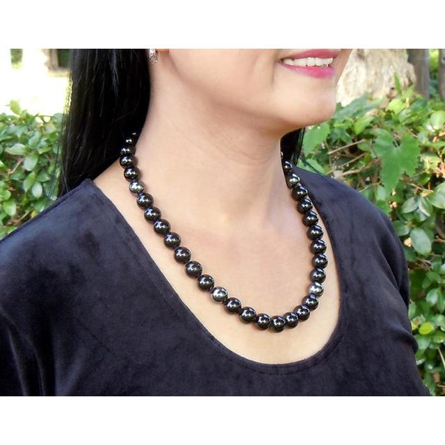 ブラック トルマリン ネックレス 磁気入り 超特大玉12mm/50・55・60