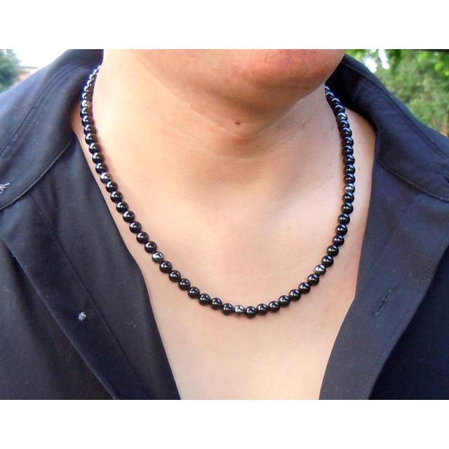 ブラックトルマリン ネックレス 磁気入り 標準玉6mm/43・50・55・60cm
