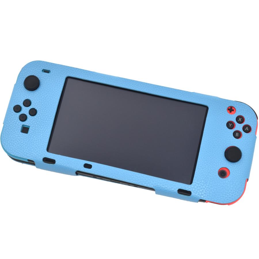 Nintendo Switch ケース カバー 合皮レザー 黒 ブルー 赤 ニンテンドー