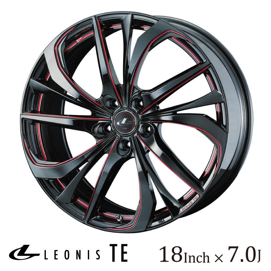 WEDS ウェッズ レオニス TE 18インチ 7J カラー:BK/SC[RED] ブラック
