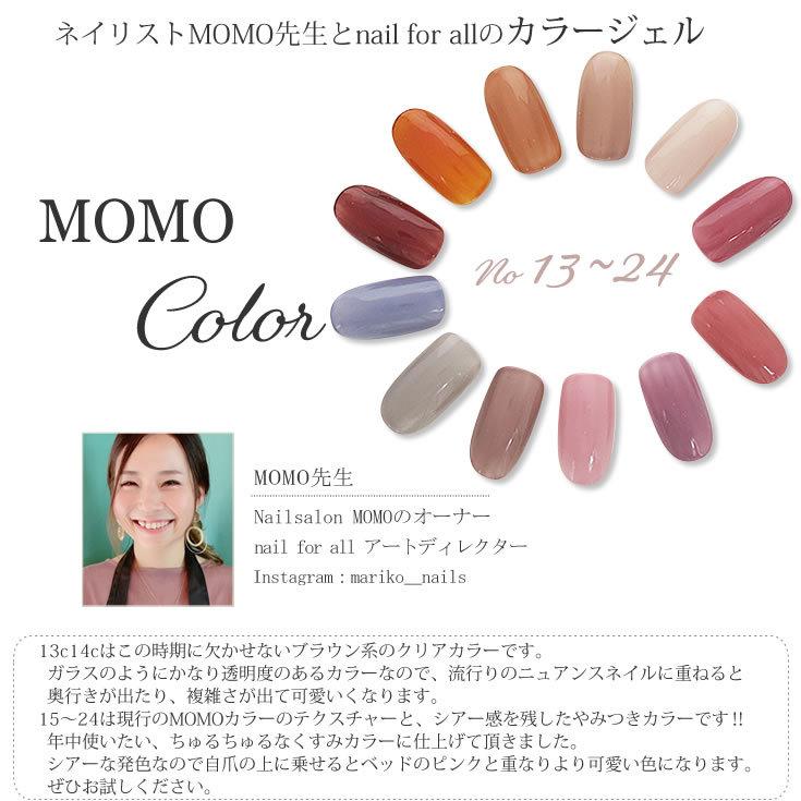 nail for all 公式 □カラージェル MOMO by 3g 13-24 《10個までメール