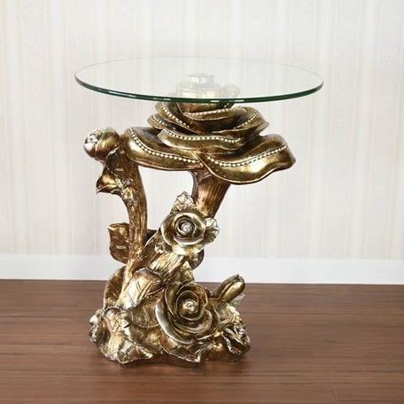 薔薇のガラステーブル（サイドテーブル）｜テーブル | 家具