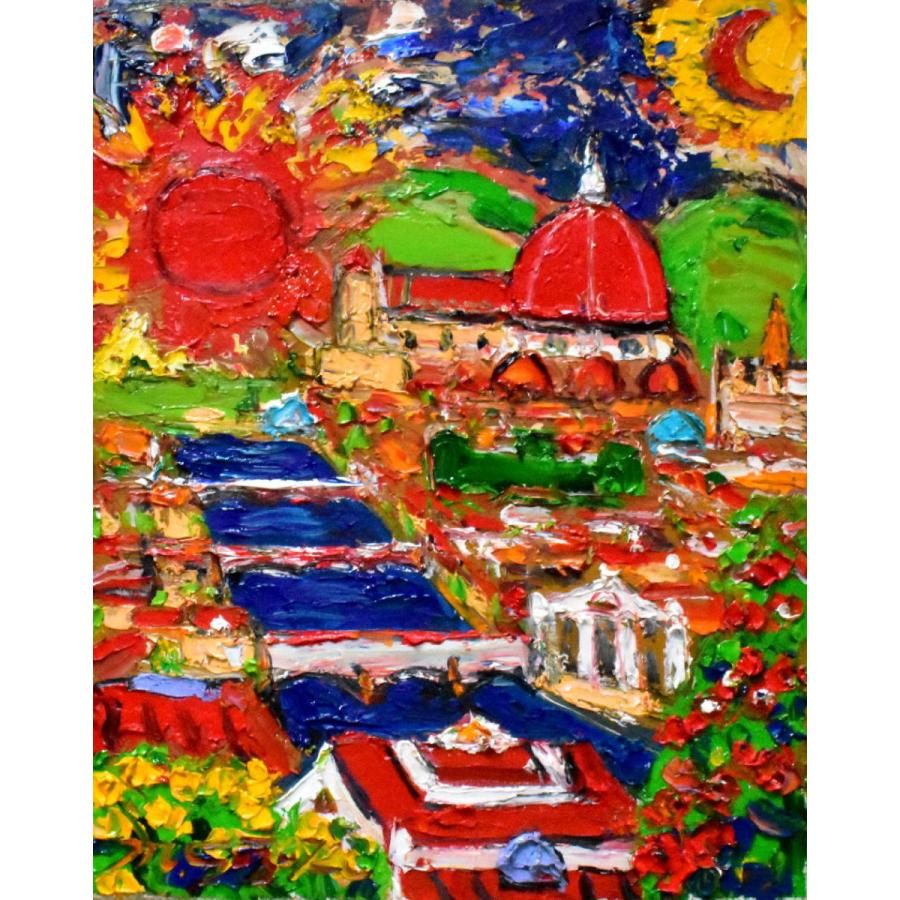 鈴木マサハル 「FIRENZE」 油彩F3号 真作保証 燃えるような情熱