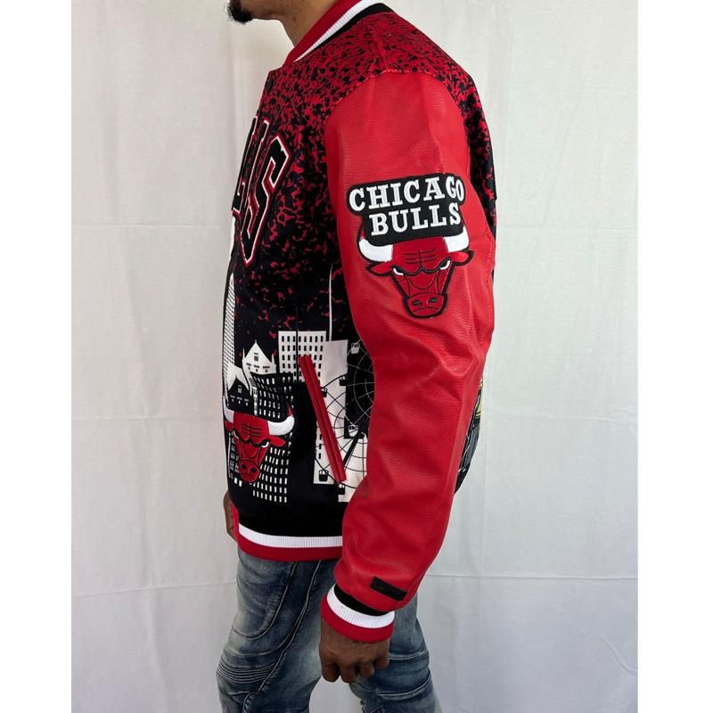 シカゴ ブルズ ジャケット スタジャン BULLS NBA 赤 レッド バスケ